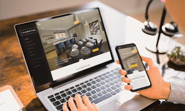 Cavendish Peaks website on different devices