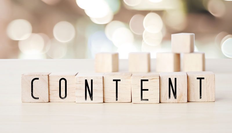 the word content made with blocks
