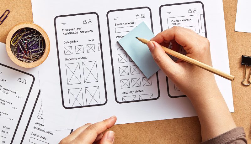 three responsive layouts on paper