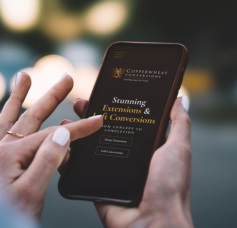 responsive website design shown on a mobile phone