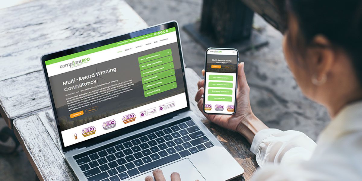 Compliant EPC website homepage on different devices