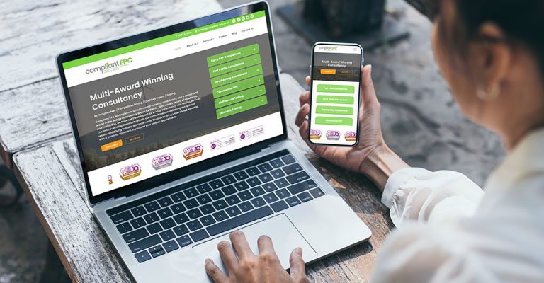 Compliant EPC website homepage on different devices